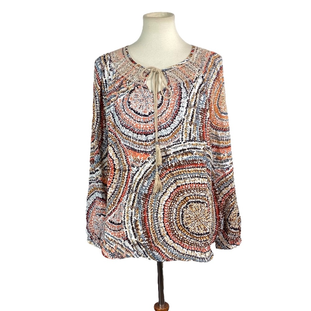 Woman’s Ruff Hewn lightweight long sleeve peasant top size PL